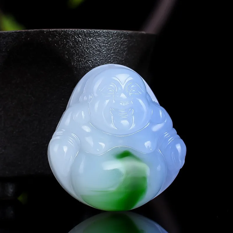 

Natural Color Hand Carved Maitreya Buddha Jade Pendant, Fashionable Boutique Jewelry, Men's and Women's Necklaces, Gifts