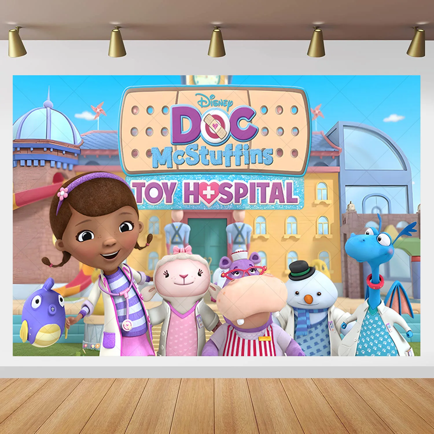 Disney Doc Mcstuffins Photography Backdrop Kids Birthday Party Photo Background Nurse Toy Banner Vinyl Studios Props