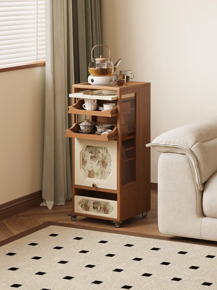 Storage Cabinet Designer Living Room Sofa Side Cabinet Solid Wood Edge