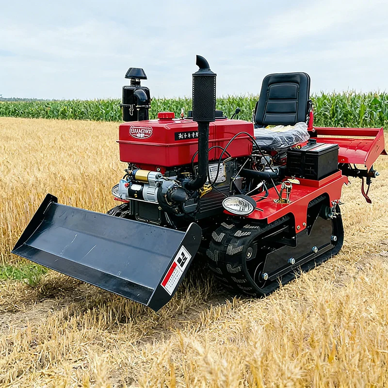 

Customized Full Terrain 25HP Small Crawler Tiller Cultivator Agricultural Plowing Tractor with Tools
