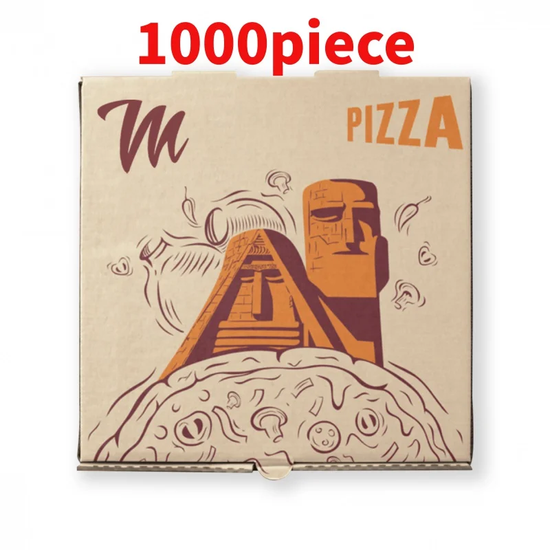 10 00piece.Custom.Heavy Duty White Kraft Paper Pizza Box Custom Your Logo Printed Box Pizza Carton