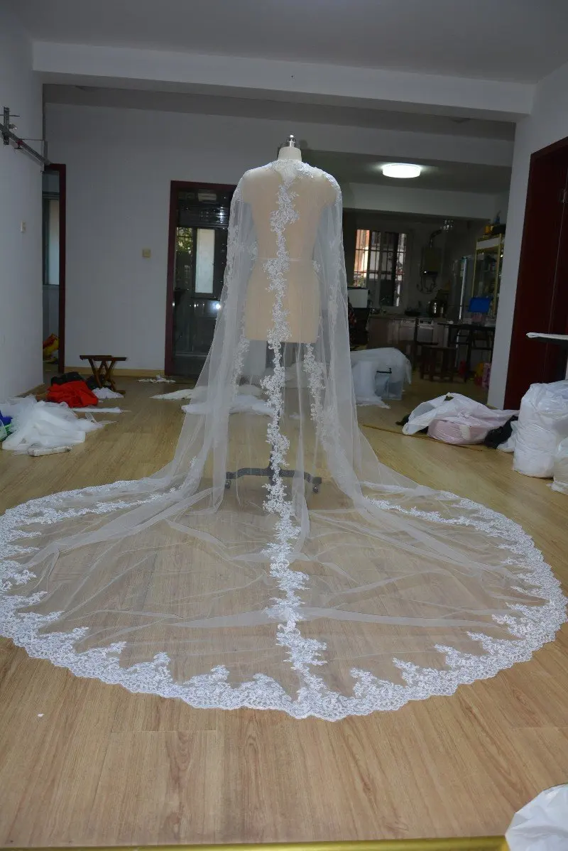 

Veil Cape Cathedral Veil Cape Bridal Cape Silky Sheer Tulle Cape lace cloak wedding cape wedding jacket hooded cape coat