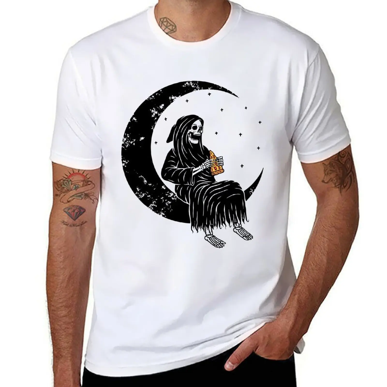 

Funny Grim Reaper Sticker T-Shirt anime t shirts oversize cotton tshirt 100% T-Shirt