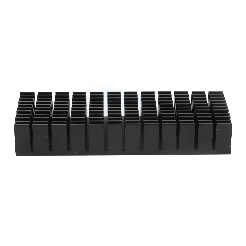 2Pcs 120*40*20mm Cooling Fins With Adhesive Black Aluminum Heatsink Kit Slotted Design Aluminum Aluminum Power Radiator