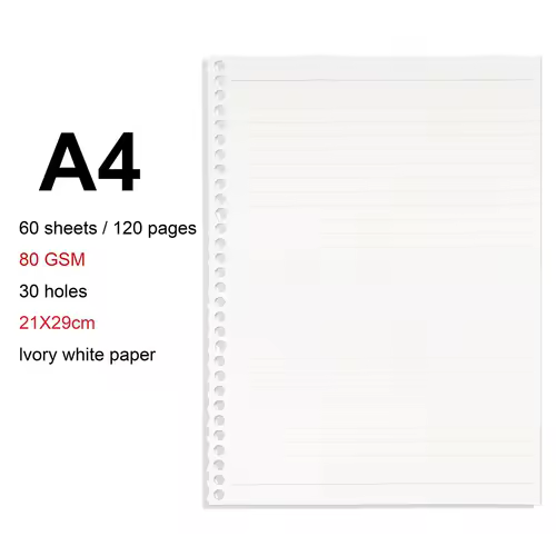 A4/B5/A5 Loose Leaf Refill Binder Notebook Blank/Line/Grid/Cornell Replacable Metal Ring Office&School Supplies Stationery - Image 22