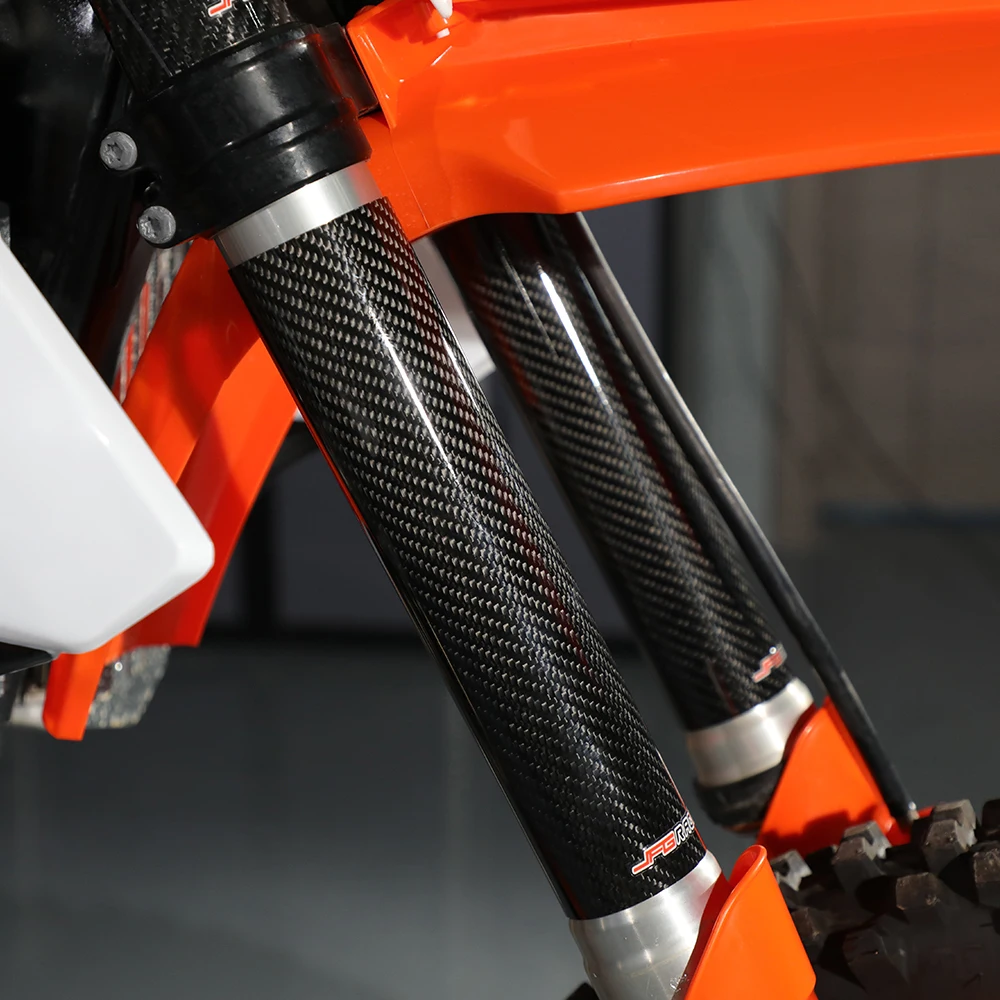 Motorcycle Carbon Fiber Front Fork Guard Wrap Cover Accessory For YAMAHA HONDA KTM EXC SX SXF XC XCF XCW 125 250 350 450 530 JFG