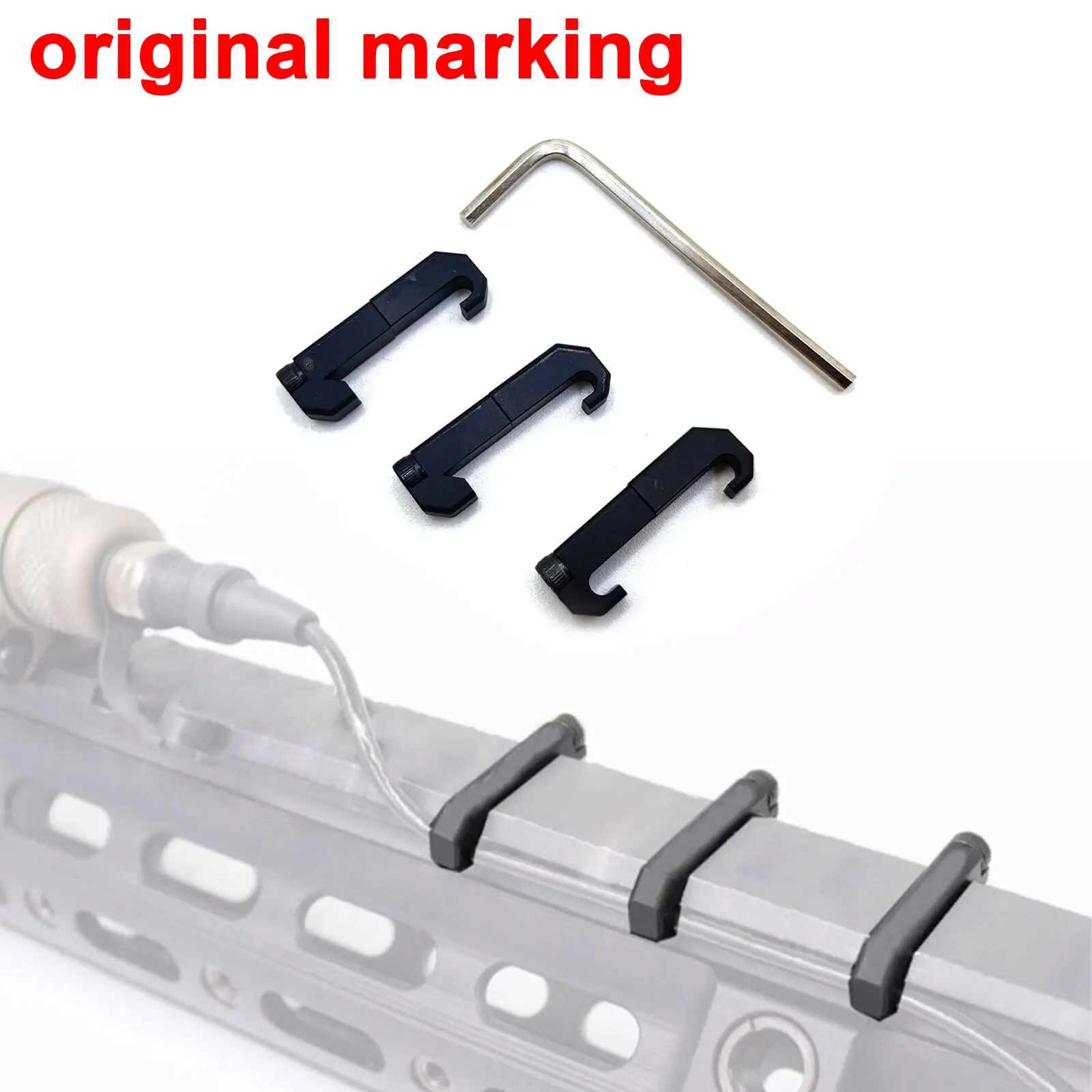 3Pcs/Set Tactical Light Pressure Switch Picatinny Rail Wire Guide For Flashlight & Laser Tail Switch Cable Manage