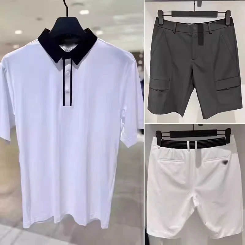 

Рубашка для гольфа, мужская повседневная универсальная удобная рубашка с лацканами и короткими рукавами, спортивные быстросохнущие дышащие шорты для гольфа