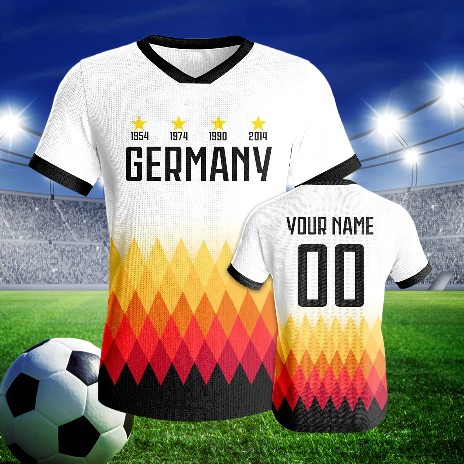 Personalized Germany Football Shirt Custom Soccer Jersey Quick-Dry Breathable Sportswear Name Number for Men Women Youth