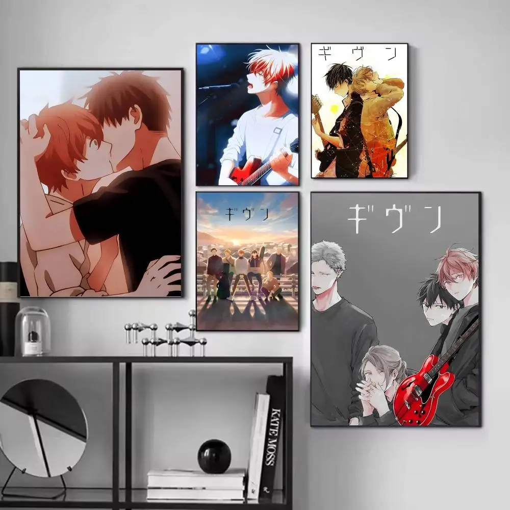 Anime G-Given Manga posters Self-adhesive Paper Print Home Living Room Bedroom Entrance Bar Cafe Art