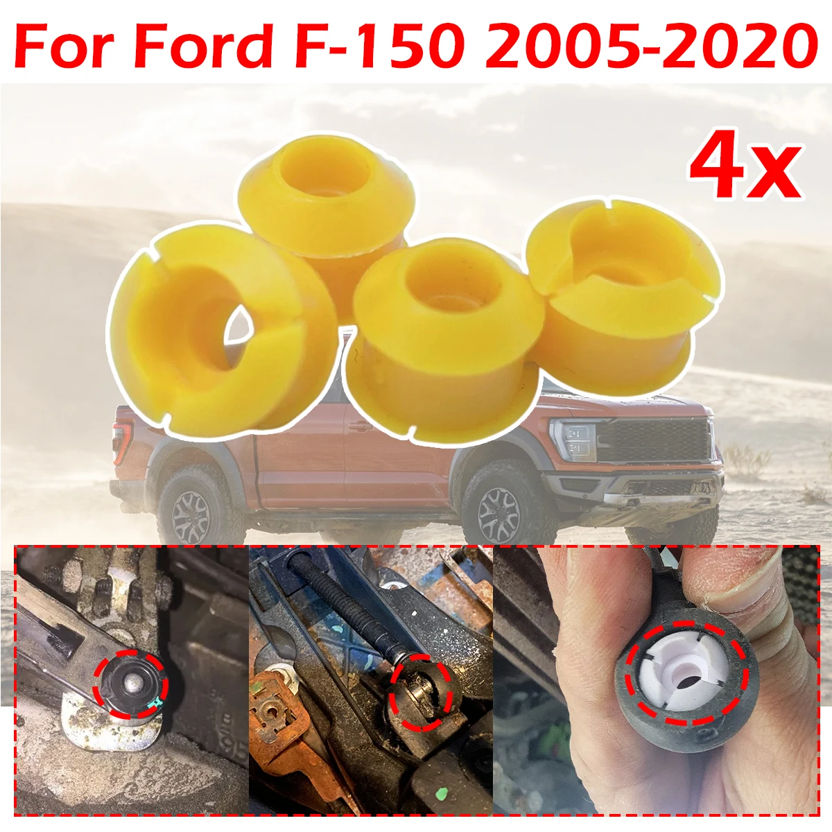

4X for Ford F-150 AUTO Gear Cable End Bushing Repair Kit Shifting Issue Fix Selector Lever Grommet Drivetrain Car 2005 -2020