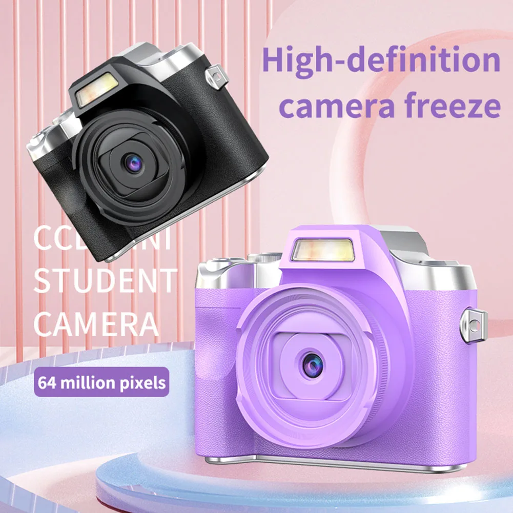 64MP Mini Camera 1080p Digital Camera Portable Digital Photography Camera Video Recorder Battery Dock for Teens Adult Beginner