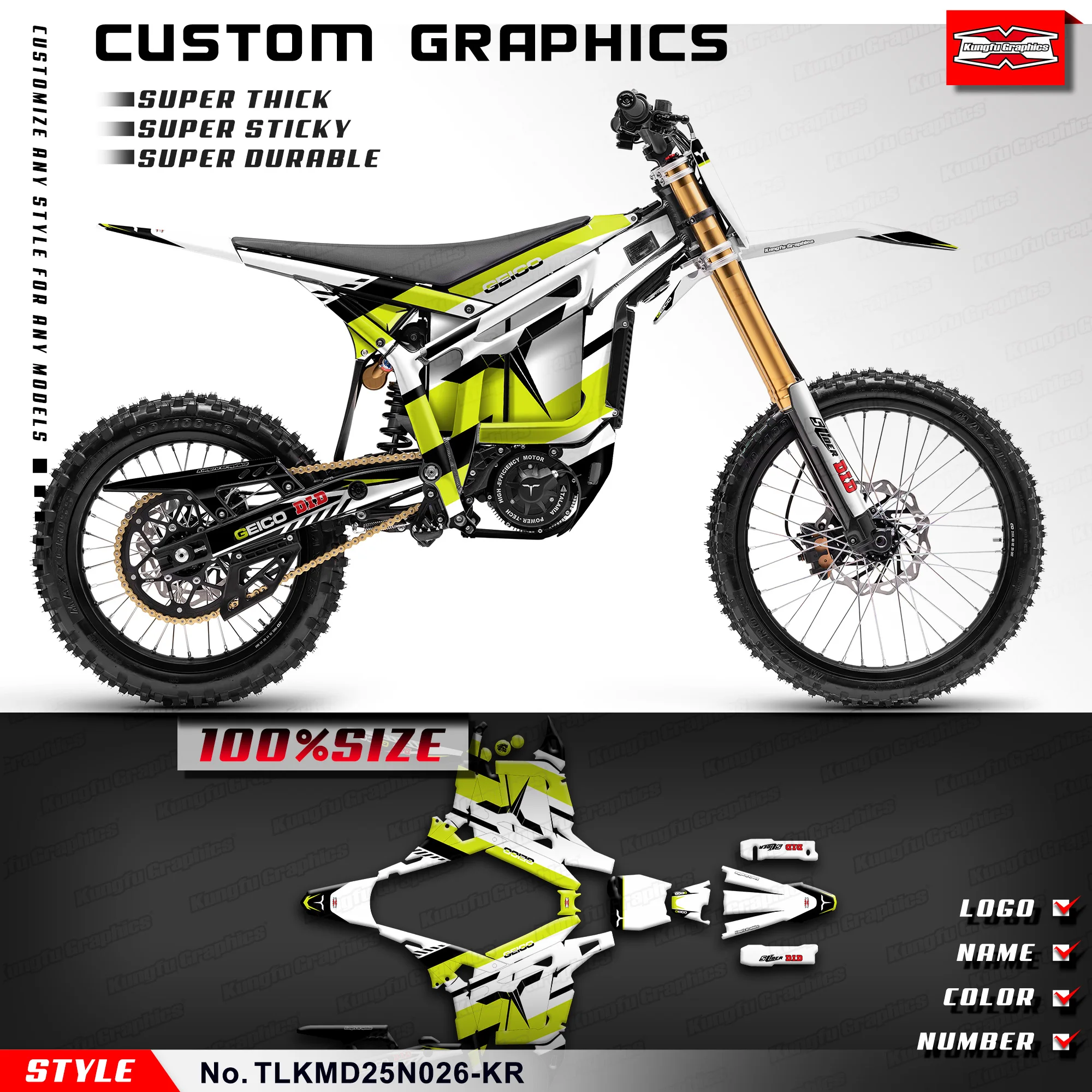 

Наклейки KUNGFU GRAPHICS Racing Graphics в комплекте для TALARIA KOMODO, аксессуары, TLKMD25N026-KR