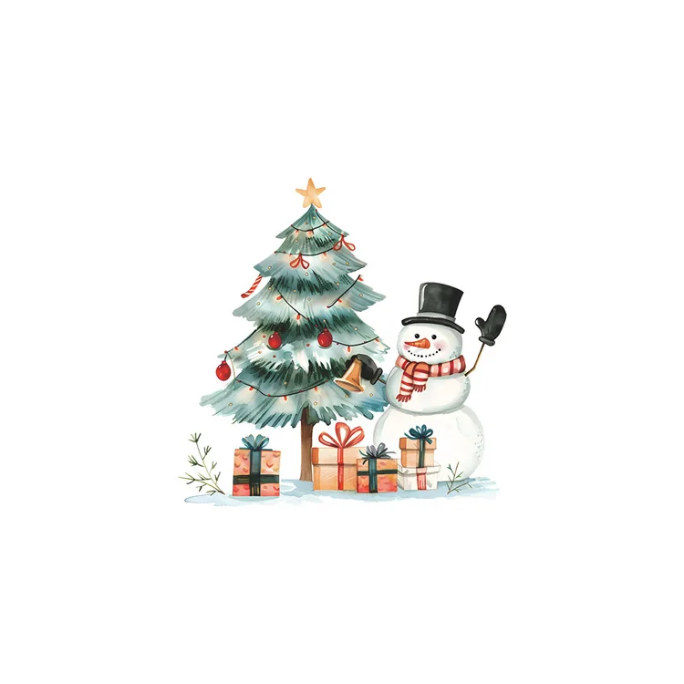 Cartoon Weihnachtsbaum Schneemann Schalteraufkleber Raumsteckdosen-Dekoration Wandbild Festliche Dekoration Selbstklebend für Neujahr Wanddekorationen – Detail 7
