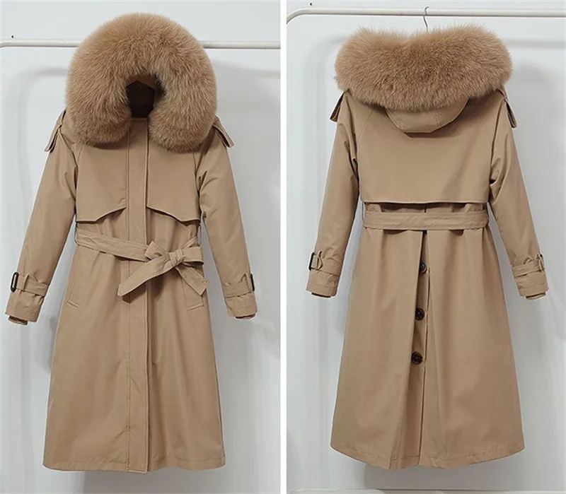 2026 New Winter Jacket Women's Parkas Thick Warm Fur Lining Long Parka Female Hooded Fleece Padded Coat Distachable Outwear 5XL