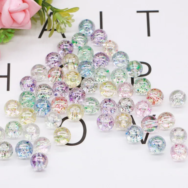 

500Gram 8mm 10mm 12mm AB Color Illusion Transparent Perforated Bead DIY Nail Phone Accessories