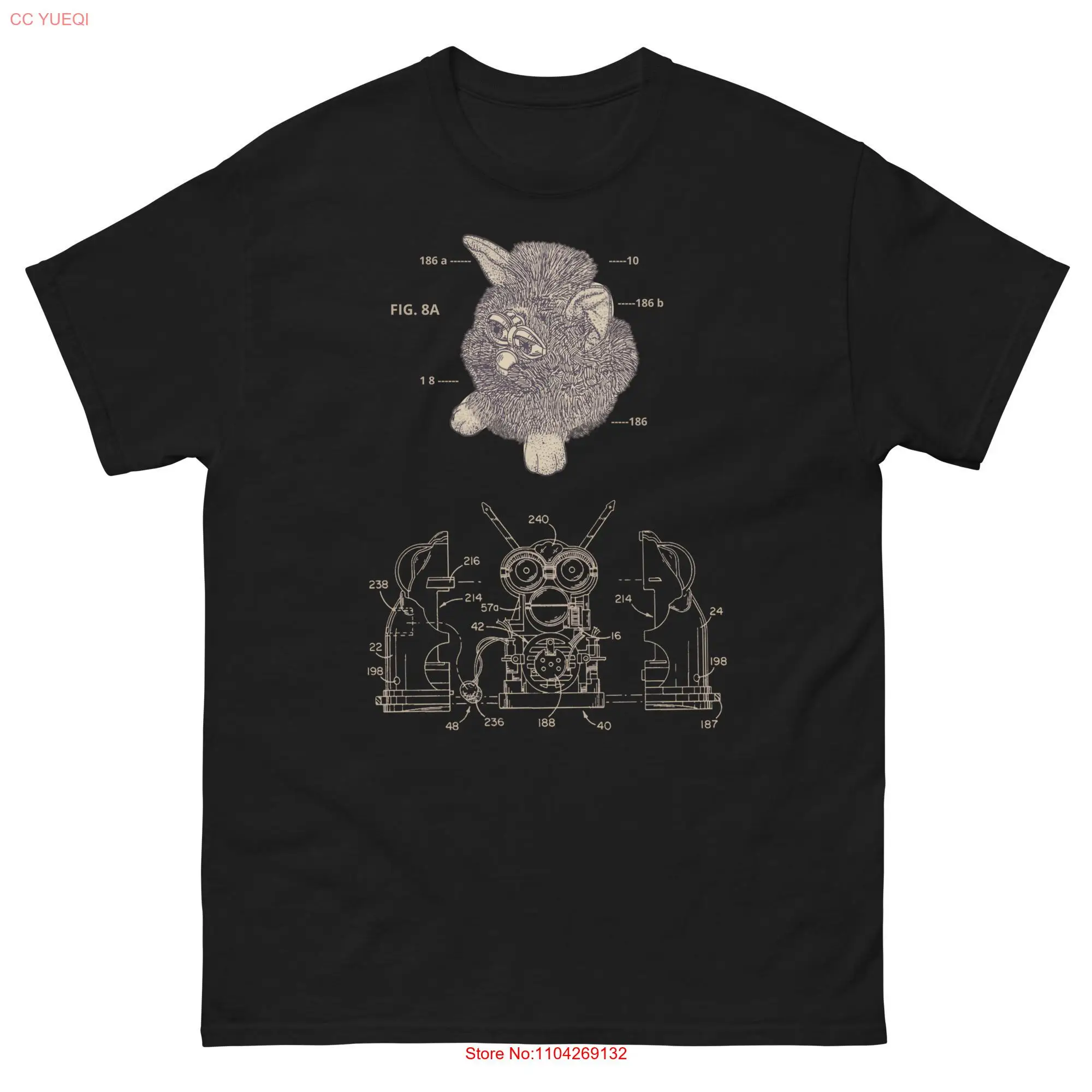 Camiseta Furby Cute Toy Patent Print manga larga o corta