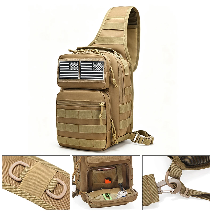 Outdoor adjustable shoulder strap crossbody bag MOLLE woven strap shoulder bag hiking backpack