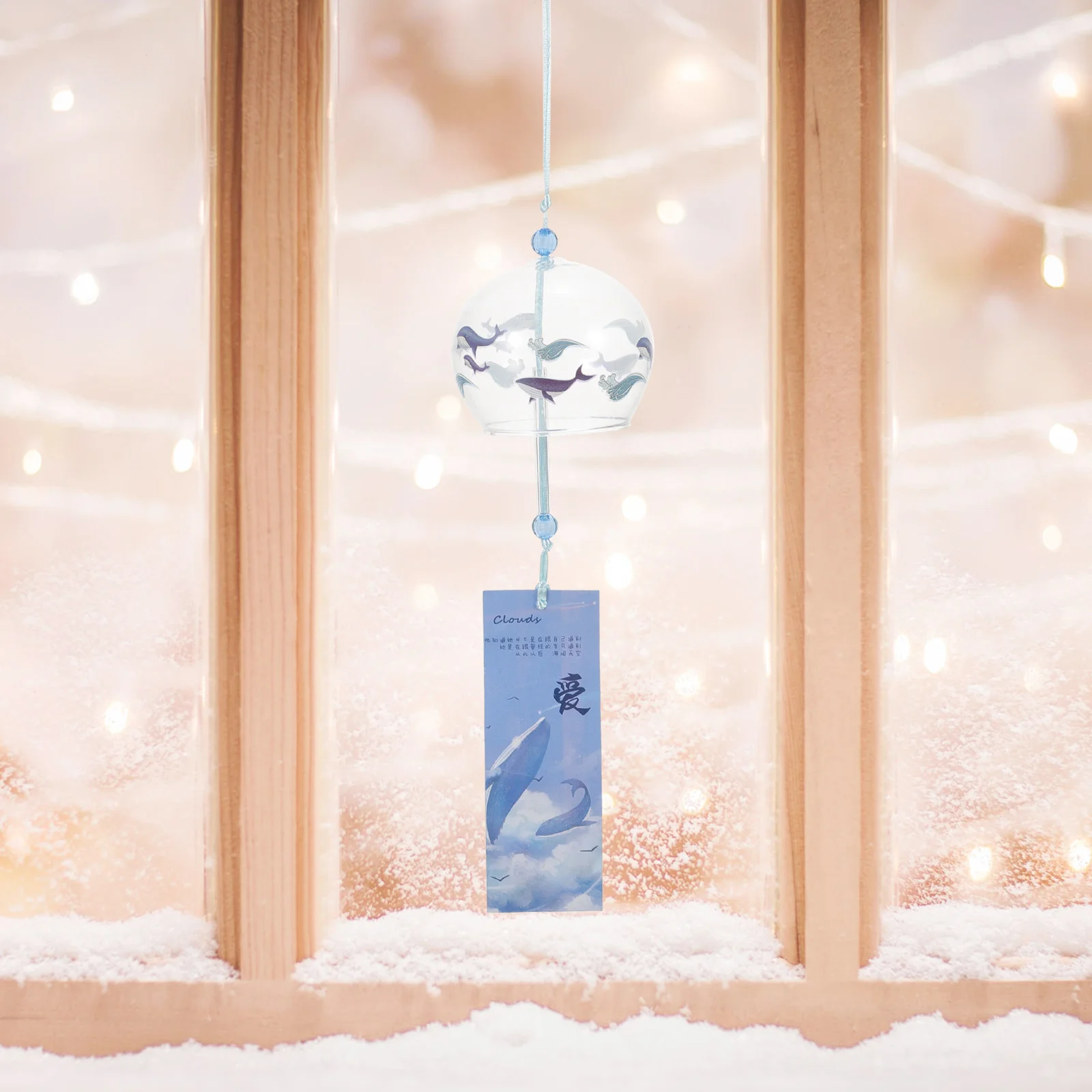 Ornament Glass Wind Chimes Household Bell Adornment Bottle Hanging Blue Pendant Student