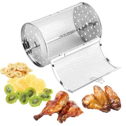 360-Degree Rotating Air Fryer Basket Grill Roaster Drum Rotisserie Grill Rotary Baking Cage For Dried Nut Beans Air Fryer Oven