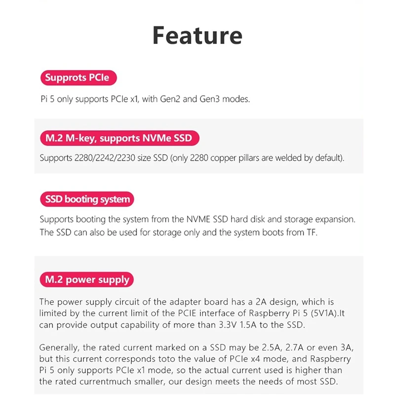 Hot-A39R-MPS2280P PCIE M.2 NVME SSD HAT+SSD/PI5 Heat Sink For Raspberry Pi 5 Support 2280 2230 2242 Gen 3 Expansion Board