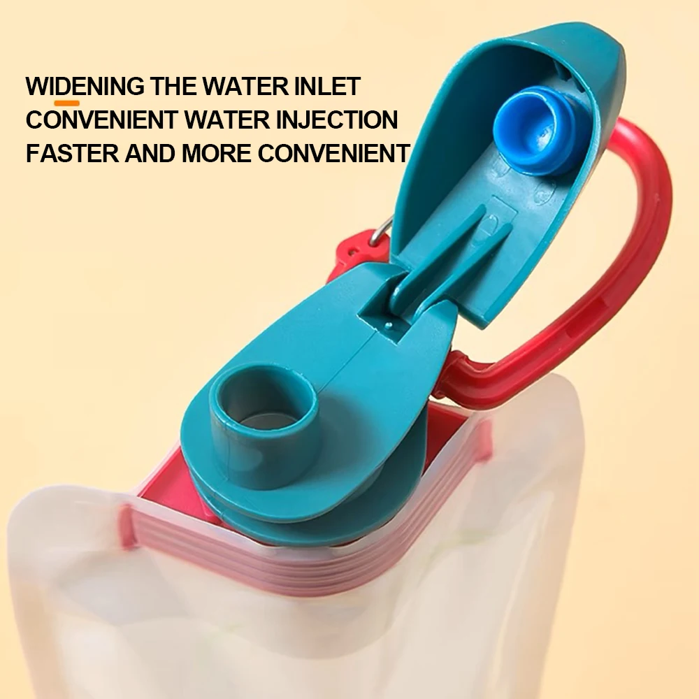 Outdoor Cycling Sports Water Bottle - Mountaineering Portable Water Cup - PE Plastic Folding Water Bag - Gift Promotion Water