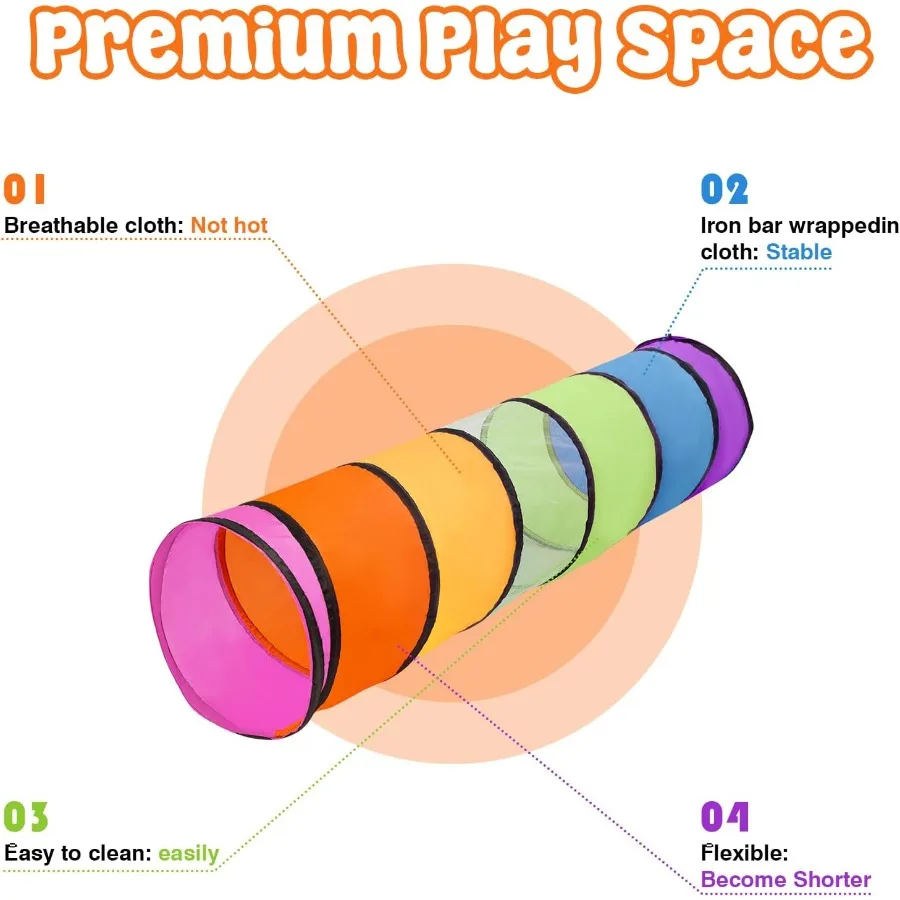2er-Pack Play TunnelPop Up Crawl Through Tunnel Spielzelt für die Öffnung von Babys oder Haustieren Crawl Tunnel Toy mit atmungsaktivem Mesh-Spielzelt