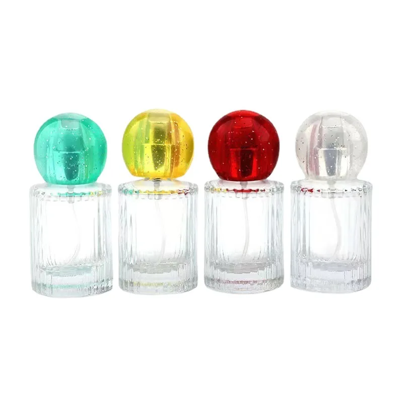 30/50ML 1pc Spray Glass Perfume Bottle High-capacity Empty Bottles Refillable Atomizer Mixed Random Colors Lid