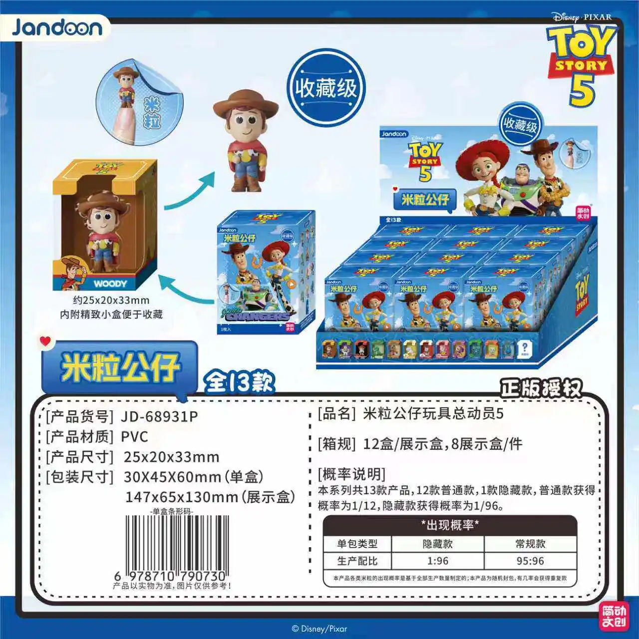 Jandoon Toy Story Blind Box woody jessie buzz light year bullseye