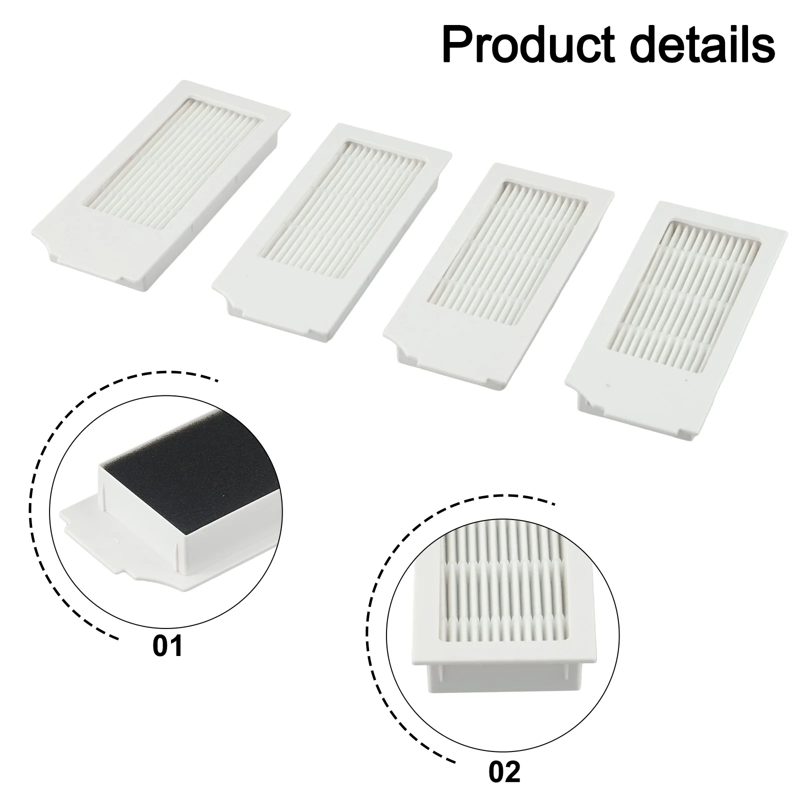4pcs Filters Kit For ECOVACS For DEEBOT N20/N20 PLUS/N20 For PRO PLUS Replacement Vacuum Cleaner Accessories Filter Screen view 3
