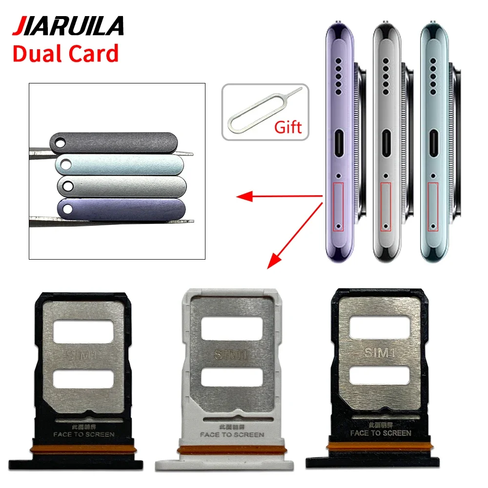 Micro Nano SIM Card Holder Tray Chip Slot Adapter Socket Parts For Xiaoomi Redmi Note 14 4G 5G Pro Plus (Dual Card)