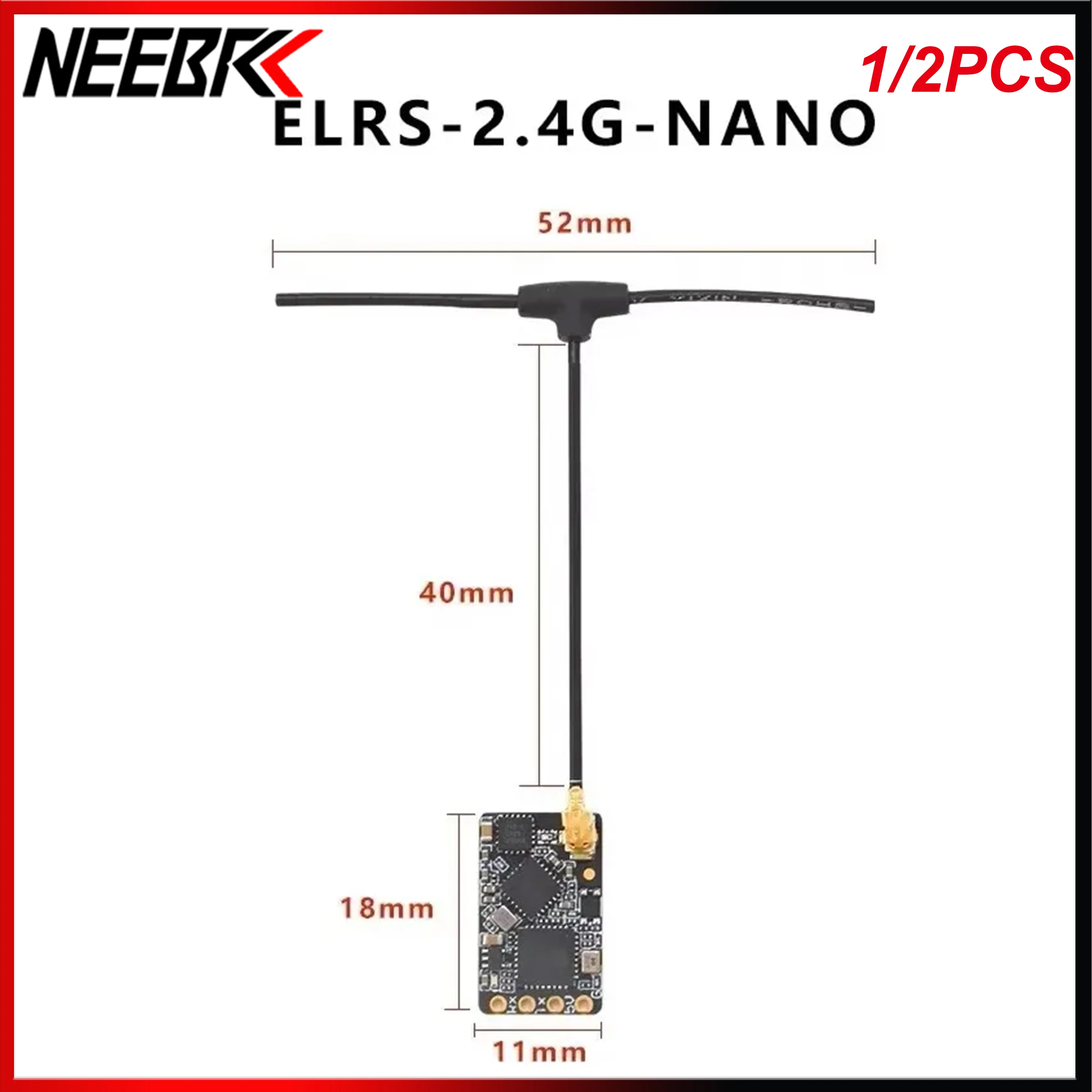 1/2 pièces ELRS NANO 2.4G ExpressLRS Mini récepteur longue portée avec antenne de Type T pour RC FPV Freestyle Racing Drone pièces de quadrirotor