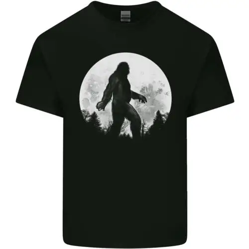 Bigfoot With a Moon Background Kids T-Shirt Childrens