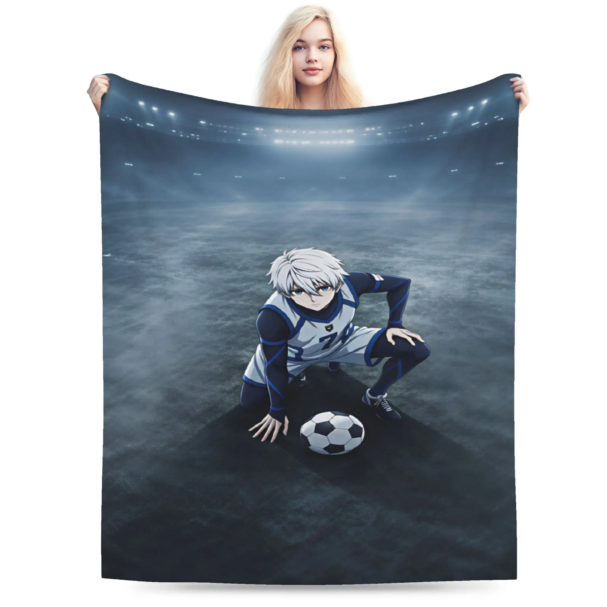 Manga Nagi Seishiro Throw Blanket Cozy Trend Blanket  For Sofa Home Plane Travel Flannel Bedspread Bed Cover