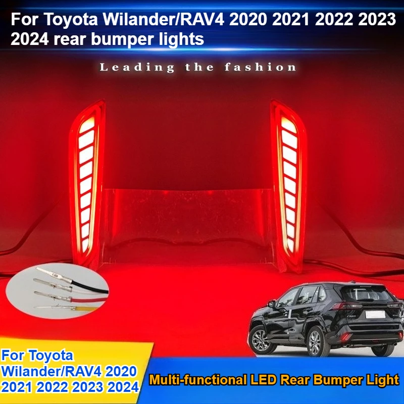 

Для Toyota Wilander/RAV4 2020 2021 2022 2023 2024 отражатель заднего бампера модифицированный светодиодный последовательный указатель поворота задний противотуманный фонарь