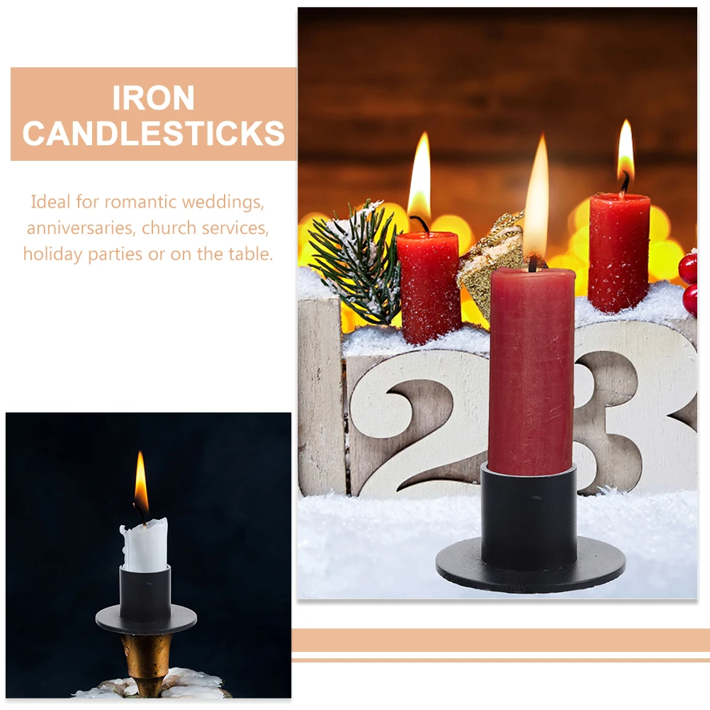 

3pcs Black Retro Cylinder Iron C Holders Vintage C lesticks Home Decor Wedding naments Table Accessories
