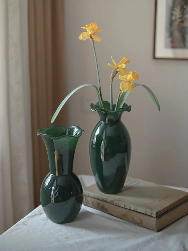 

Винтажная стеклянная ваза Ele в стиле середины века, роскошная, с узором лотоса, для гостиной, декоративный элемент, для гидропоники, для спальни