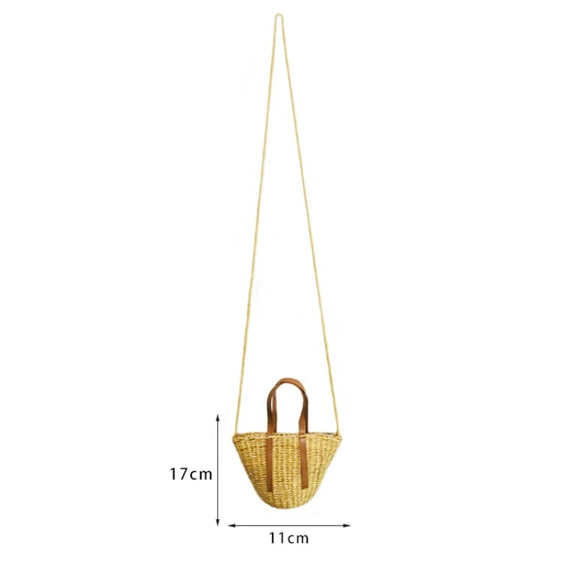 Kinder Stroh Geldbörse niedlichen Umhängetaschen für Mädchen Münz beutel Kawaii Kleinkind Rattan Strand Trage tasche Clutch Tasche