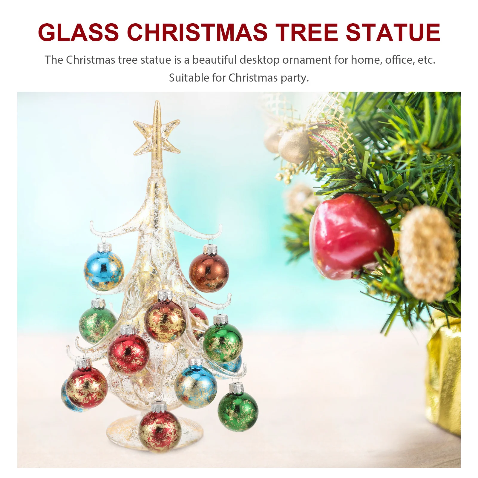 

Christmas Tree Desktop Ornament Glass Xmas Tree Decor Party Supplies Home Table Decoration Christmas Trees Xmas Holiday Trees