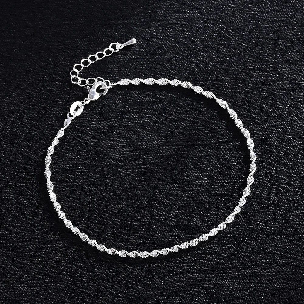 Simple Fashion Ankle Bracelet Women Silver Color Anklet Foot Jewelry Chain Beach Gifts