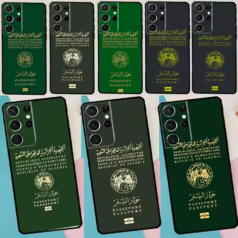 Algeria Passport Case For Samsung Galaxy S25 S24 S23 S22 S21 Ultra S9 S10 S20 Plus S24 FE Funda Cover Shell