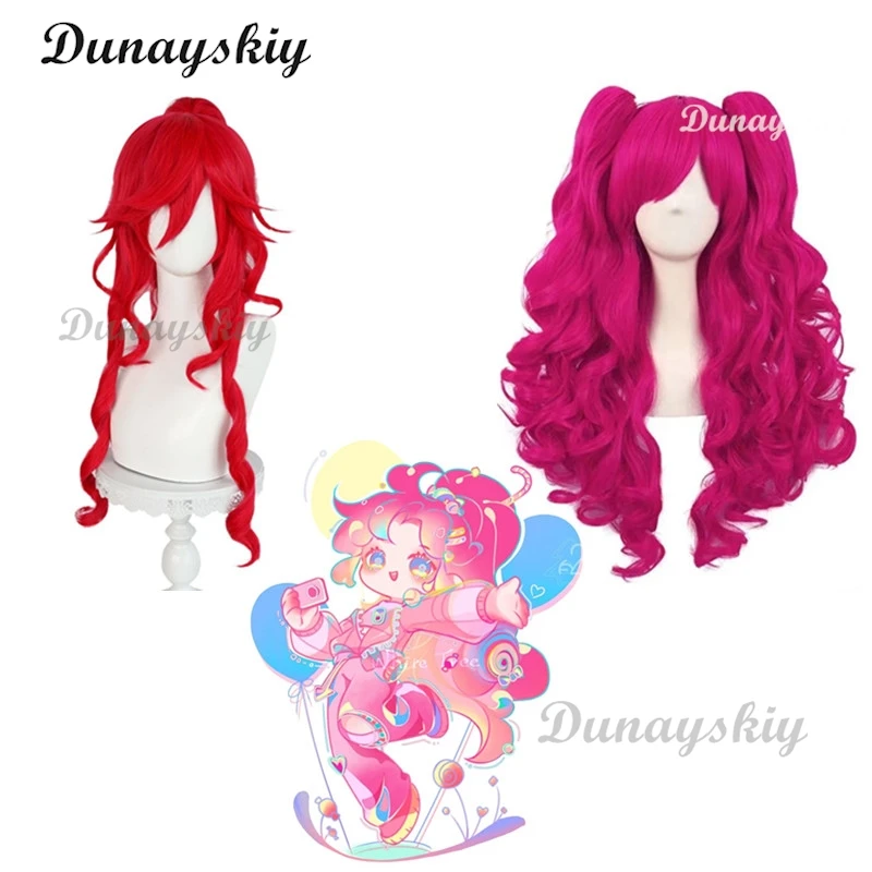 Little Cartoon Anime Pony Pinkie Pie Cosplay Wig Pink Custom Ponytail Hair High Temperature Chemical Fiber Free Wig Cap