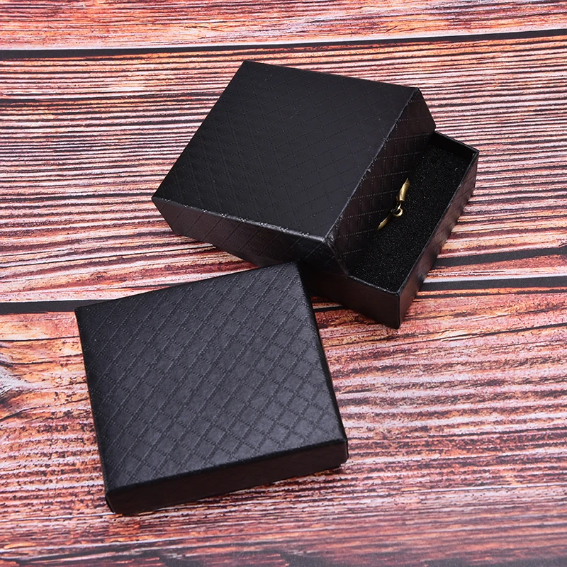 1Pc Simple Pocket Watch Box Fashion Cool Black Cardboard Elegant Cases 8*7*3cm Xmas Gifts