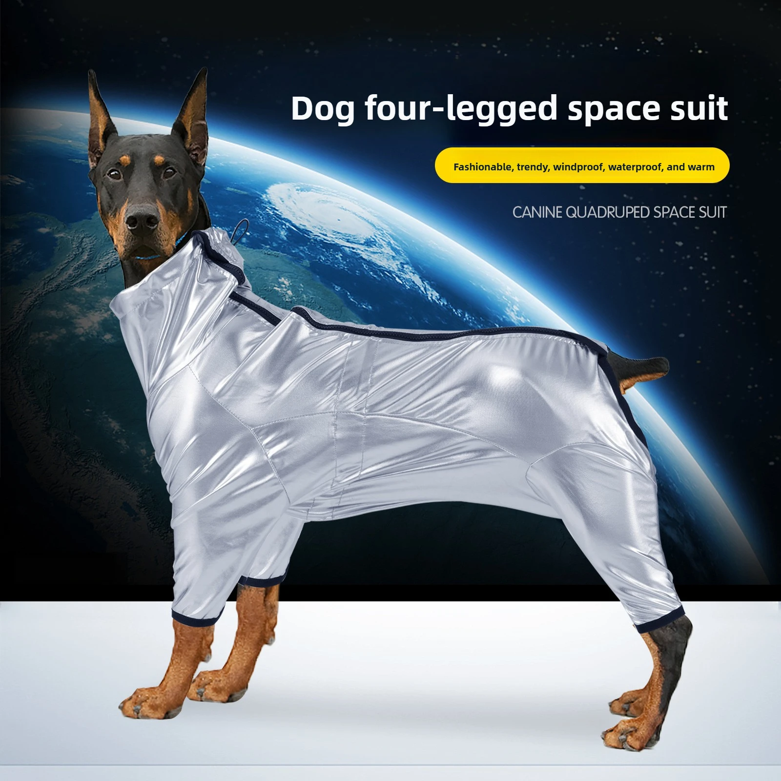 

DOTON Pet Clothes Dog Jacket Fashion Space Suit Waterproof and Windproof Medium and Large Dog Four-legged Suit