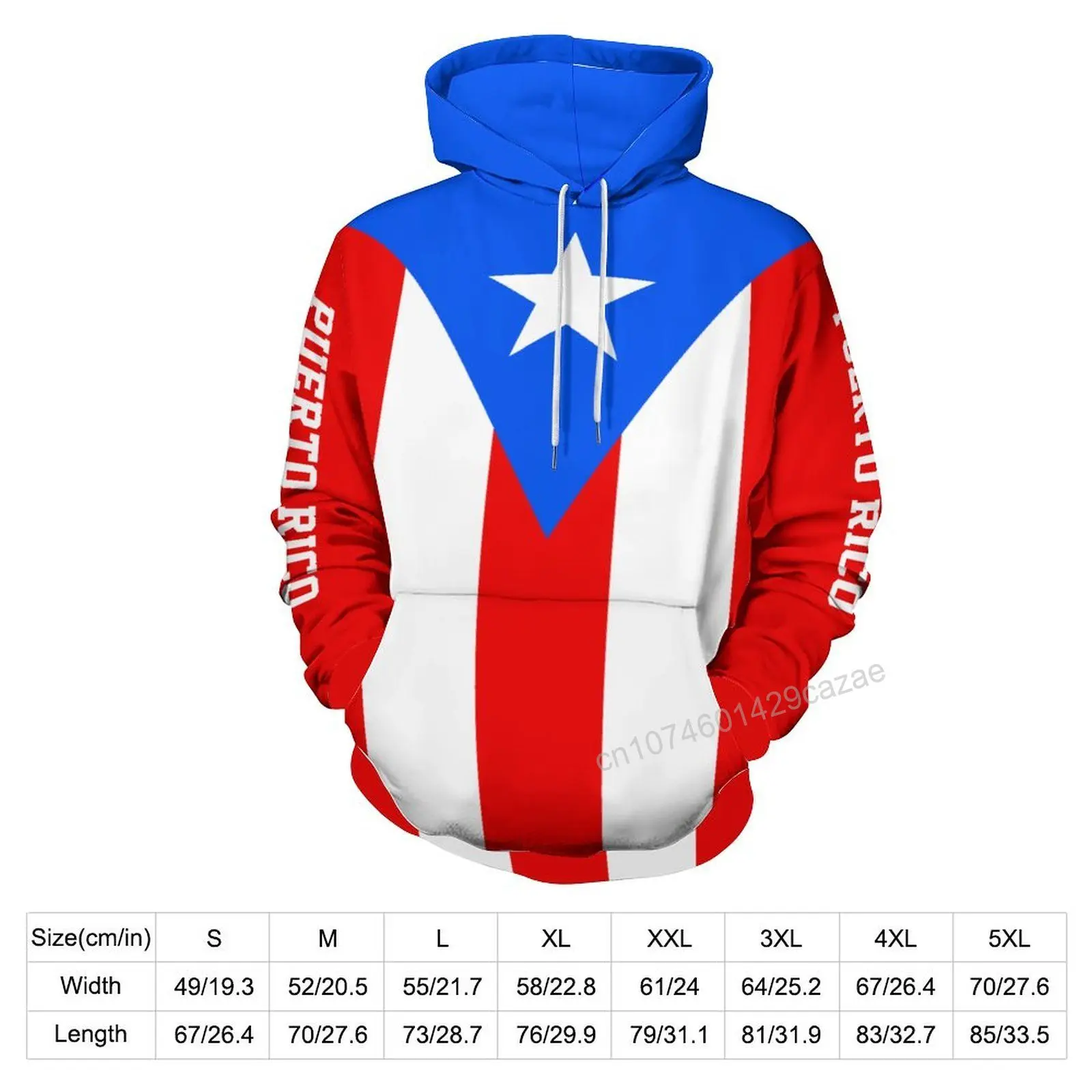 Puerto Rico Country Flag 3D Hoodie Polyester Cool Men Women Harajuku Sweatshirt Unisex Casual Pullover Hoodies