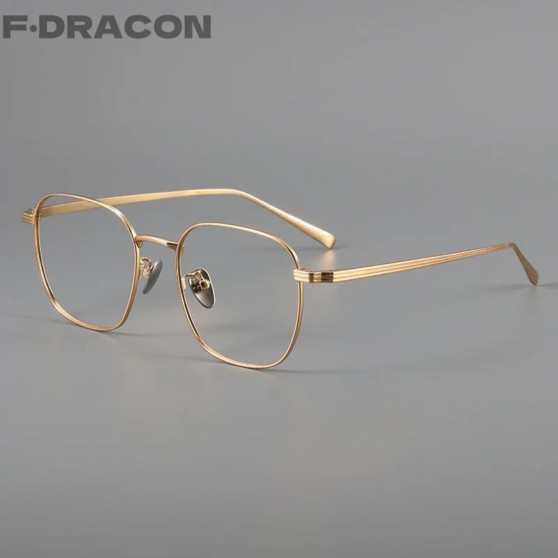 Pure Titanium Glasses Frame Business Polygonal Square Men's Glasses Frame Ultra-light Optical Prescription Glasses For Men 19013