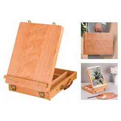 Wooden Table Top Box Easel with Storage Case Portable Painting Easel for Painting Student Beginner Art Easel Storage Case