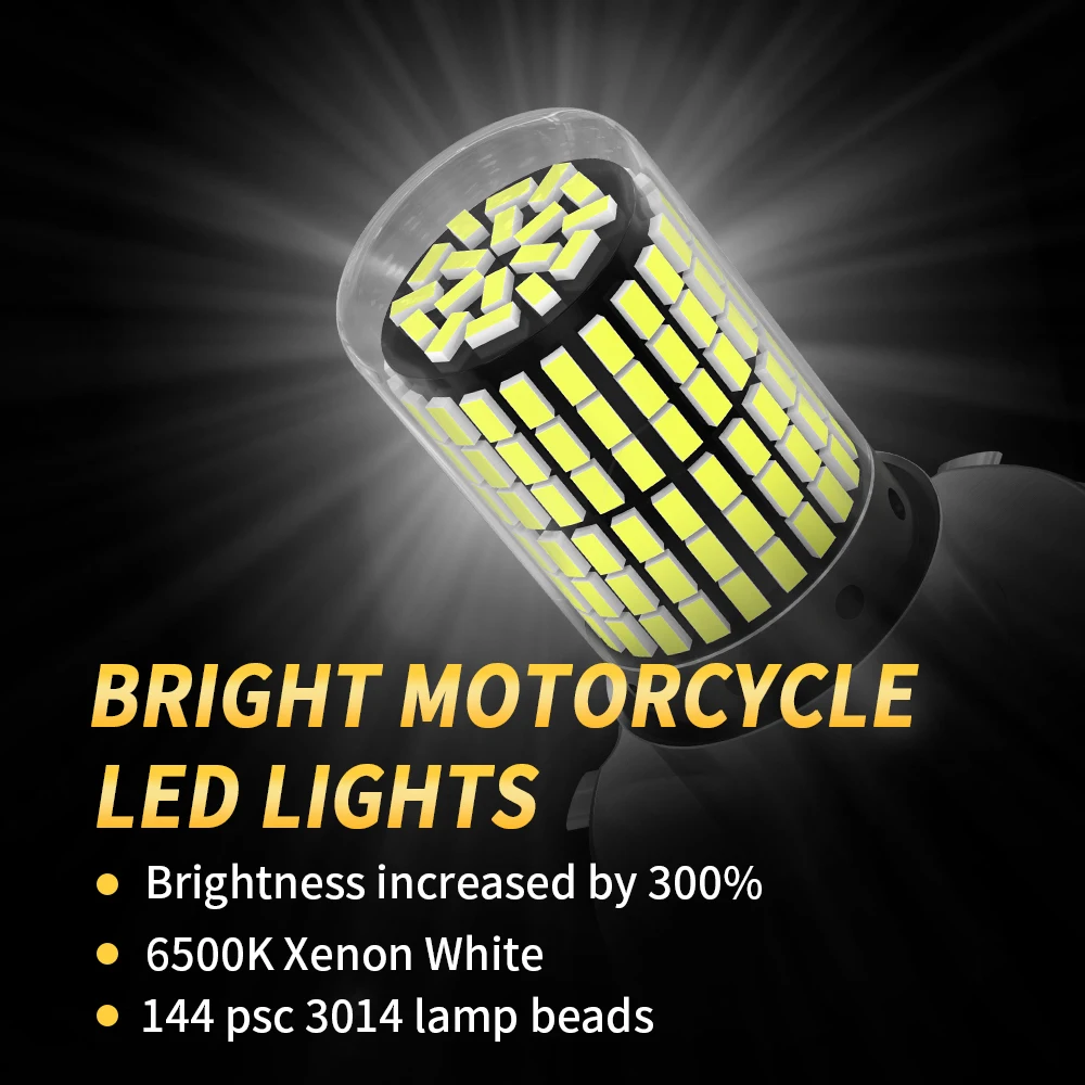 1pcs Motorcycle Headlight Bulb LED H4 BA20D H6 P15D Canbus 3014 144SMD Glass 12V HighPower Moto Scooter Accessories Car Fog Lamp