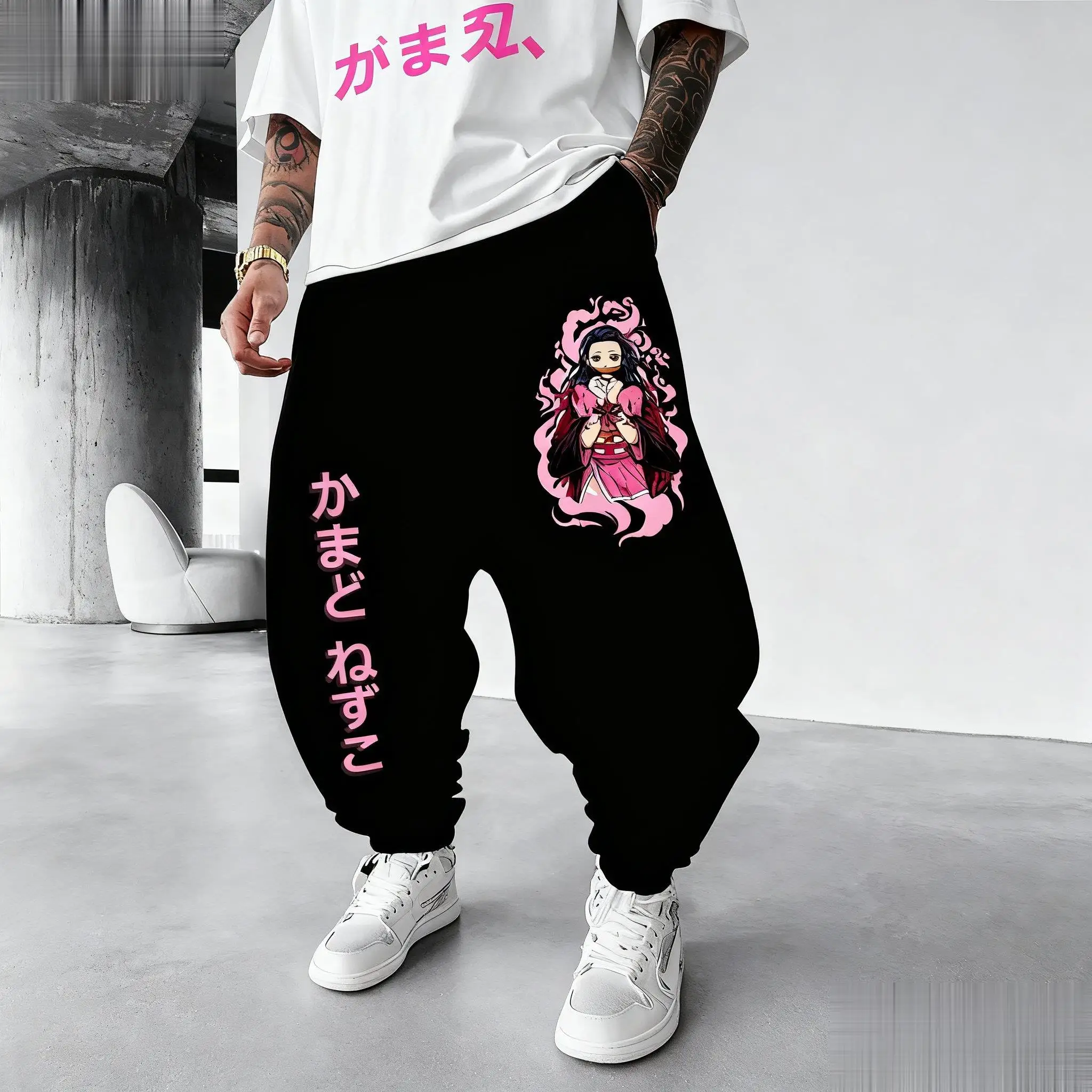 

Уличная одежда унисекс в стиле аниме «Убийца демонов», свободные мужские и женские брюки, повседневные брюки в стиле хип-хоп, спортивные штаны для бега, новая летняя осенняя мода