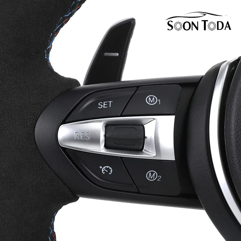 Slim Shift Paddle Red Decor Strip Tactical Sport Steering Wheel, Custom Refit Parts Fit Multi Chassis Luxury Sedan & Crossover U view 3